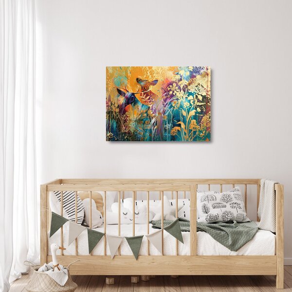 Tablou pe sticlă - Pictura abstractă a naturii (70x50 cm)