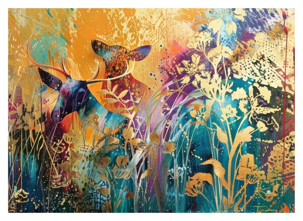 Tablou pe sticlă - Pictura abstractă a naturii (70x50 cm)