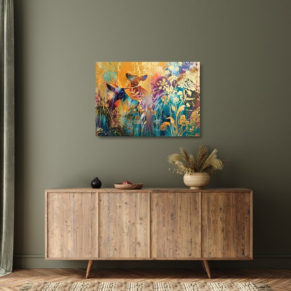 Tablou pe sticlă - Pictura abstractă a naturii (70x50 cm)