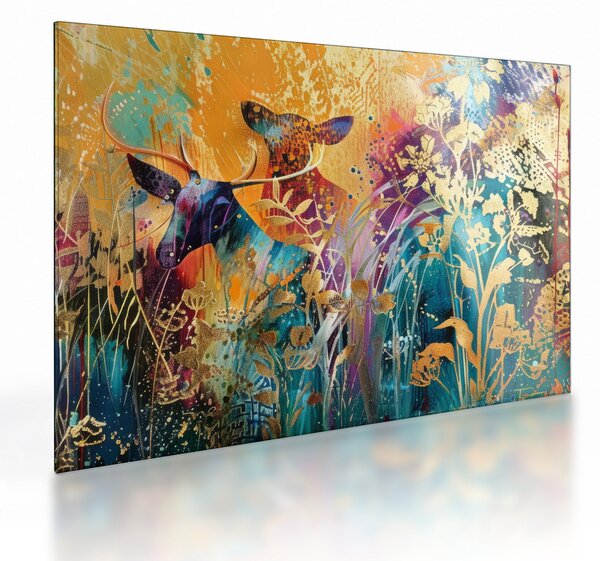 Tablou pe sticlă - Pictura abstractă a naturii (70x50 cm)