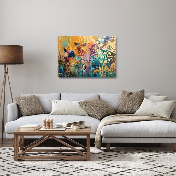 Tablou pe sticlă - Pictura abstractă a naturii (70x50 cm)
