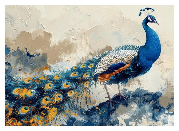 Tablou pe sticlă - Peacock, pictură (70x50 cm)