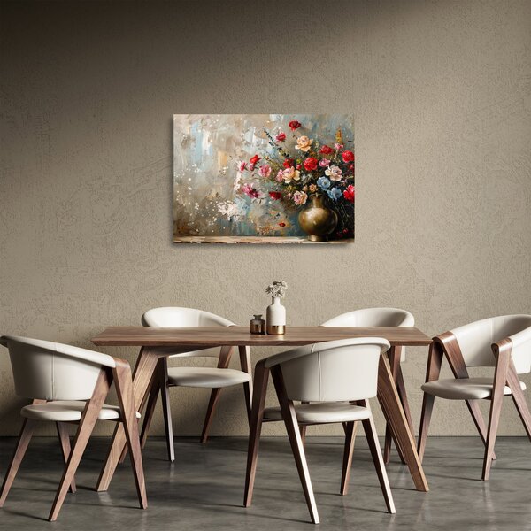 Tablou pe sticlă - Vaza de flori (70x50 cm)