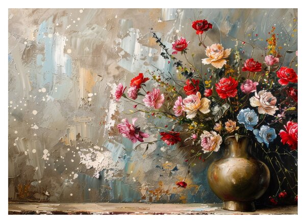 Tablou pe sticlă - Vaza de flori (70x50 cm)