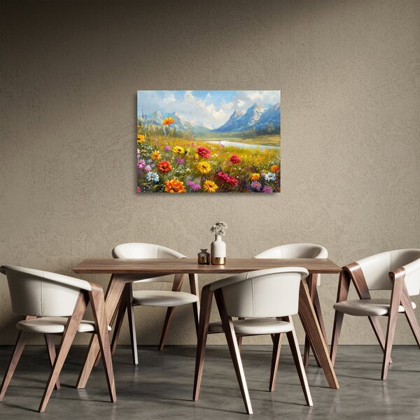 Tablou pe sticlă - Peisaj pictat (70x50 cm)