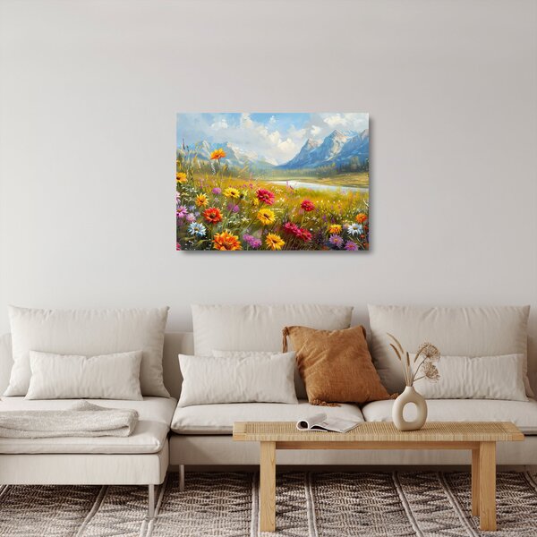 Tablou pe sticlă - Peisaj pictat (70x50 cm)