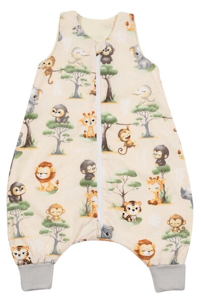 Sac de dormit de vara cu picioare pentru copii 6-18 luni Kidizi Baby Animals 0.5 tog, mansete transformabile in soseta