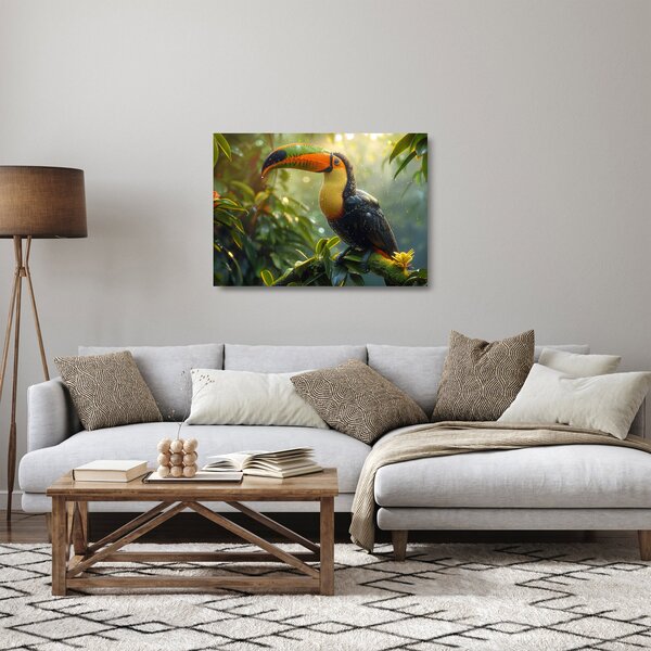 Tablou pe sticlă - Tukan (70x50 cm)