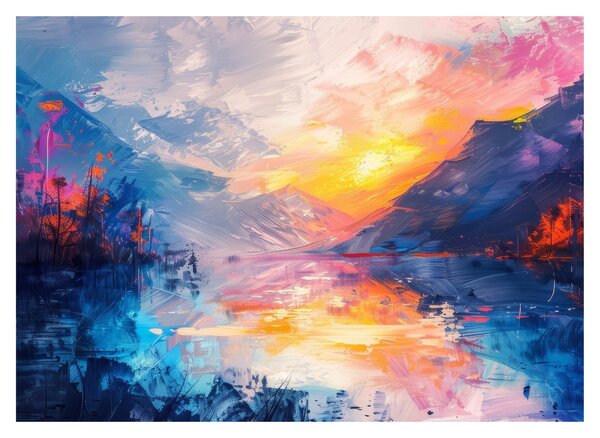 Tablou pe sticlă - Pictura peisajului (70x50 cm)