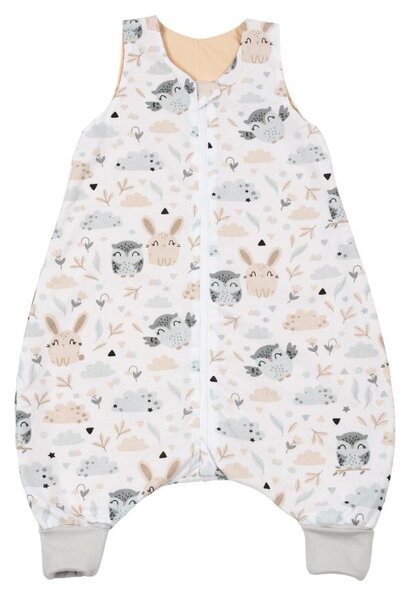 Sac de dormit de vara cu picioare 6-18 luni Kidizi Forest Friends 0.5 tog, mansete transformabile in soseta