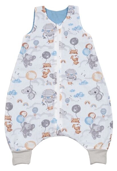 Sac de dormit de vara cu picioare 6-18 luni Kidizi Tiny Adventures 0.5 tog, mansete transformabile in soseta