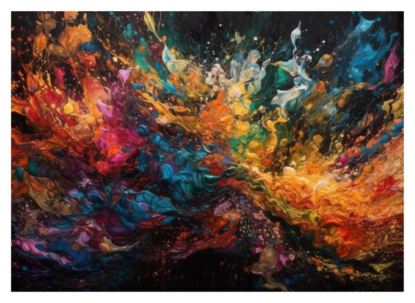 Tablou pe sticlă - Abstracția culorilor II. (70x50 cm)