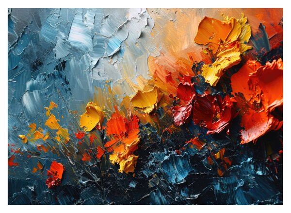 Tablou pe sticlă - Pictură abstractă de flori III. (70x50 cm)