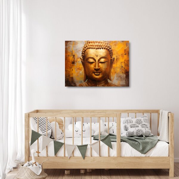 Tablou pe sticlă - Buddha, pictură în ulei (70x50 cm)