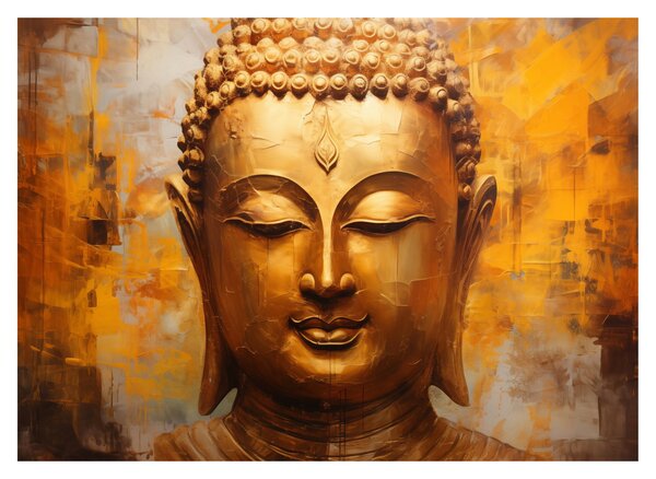 Tablou pe sticlă - Buddha, pictură în ulei (70x50 cm)
