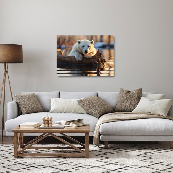 Tablou pe sticlă - Ursul polar (70x50 cm)
