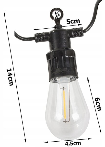 Girlanda luminoasa de gradina LED LUCENT, 20 m