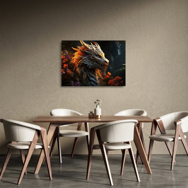 Tablou pe sticlă - Dragon (70x50 cm)