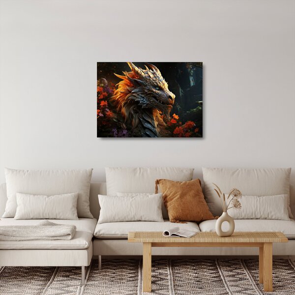 Tablou pe sticlă - Dragon (70x50 cm)