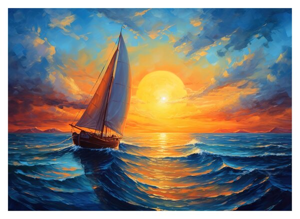 Tablou pe sticlă - Sailboats (70x50 cm)
