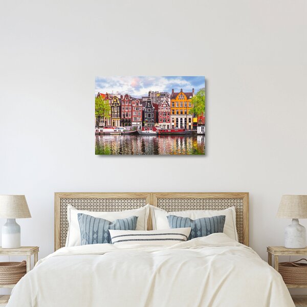 Tablou pe sticlă - Amsterdam, case de dans (70x50 cm)