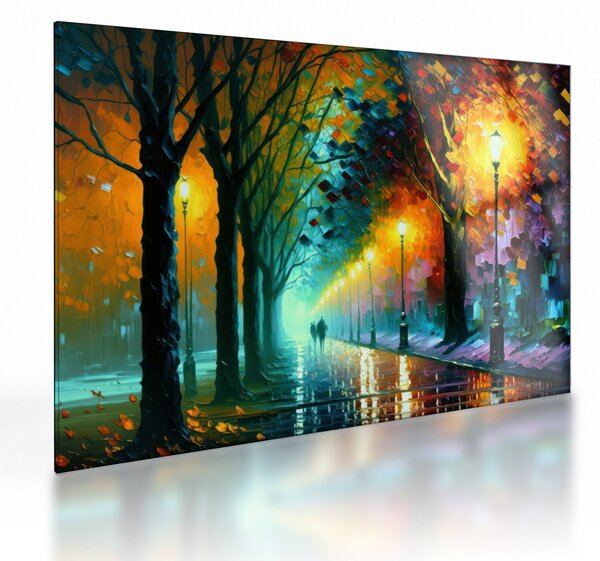 Tablou pe sticlă - Plimbare de noapte (70x50 cm)