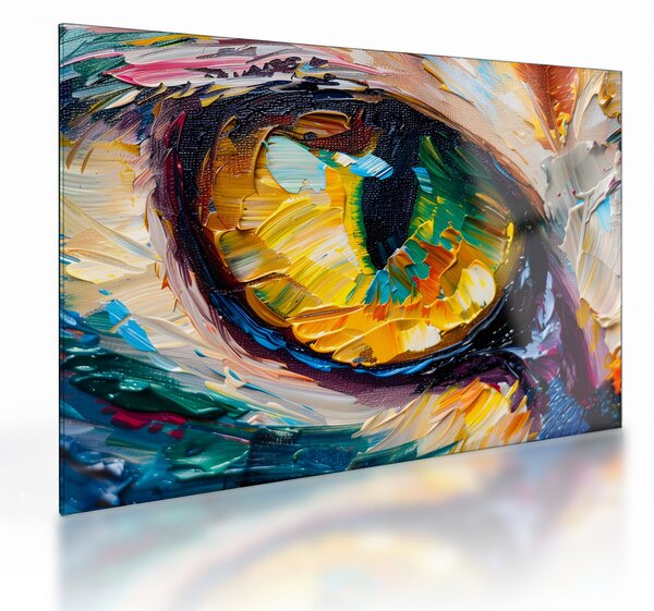 Tablou pe sticlă - Ochi de pisică Pictură (70x50 cm)