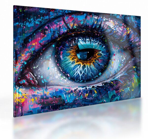 Tablou pe sticlă - Pictura ochilor (70x50 cm)