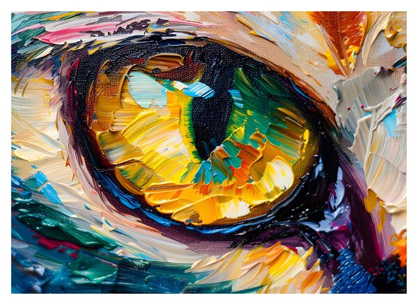 Tablou pe sticlă - Ochi de pisică Pictură (70x50 cm)