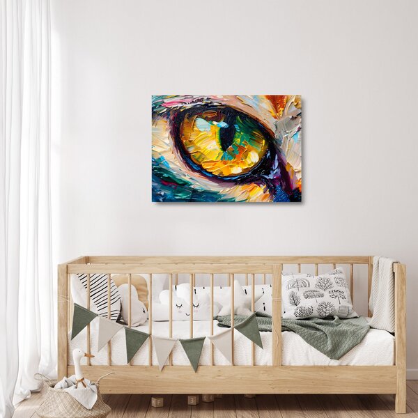 Tablou pe sticlă - Ochi de pisică Pictură (70x50 cm)