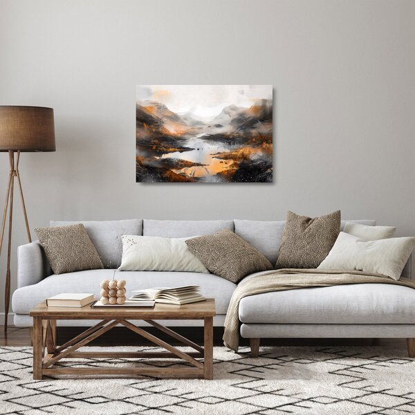 Tablou pe sticlă - Pictura peisajelor montane (70x50 cm)