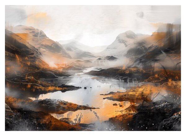 Tablou pe sticlă - Pictura peisajelor montane (70x50 cm)