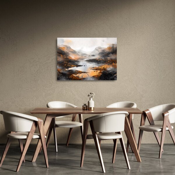 Tablou pe sticlă - Pictura peisajelor montane (70x50 cm)