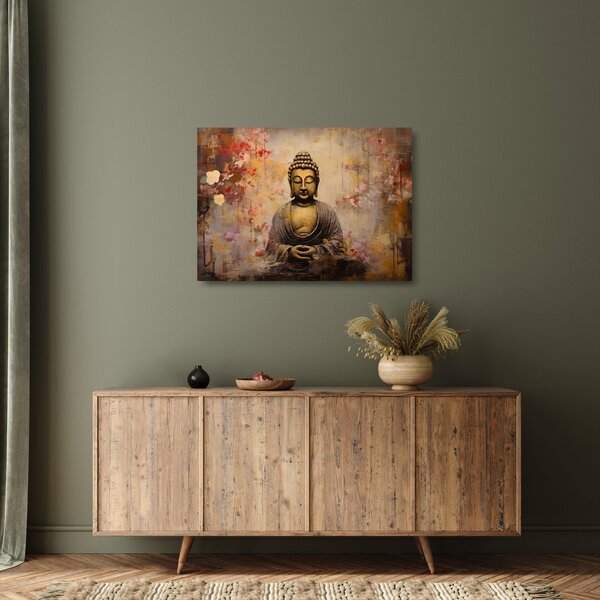 Tablou pe sticlă - Buddha, pictură (70x50 cm)