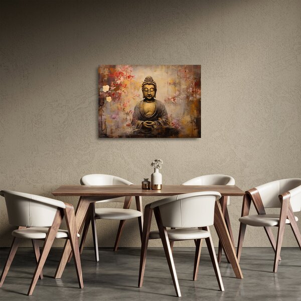 Tablou pe sticlă - Buddha, pictură (70x50 cm)