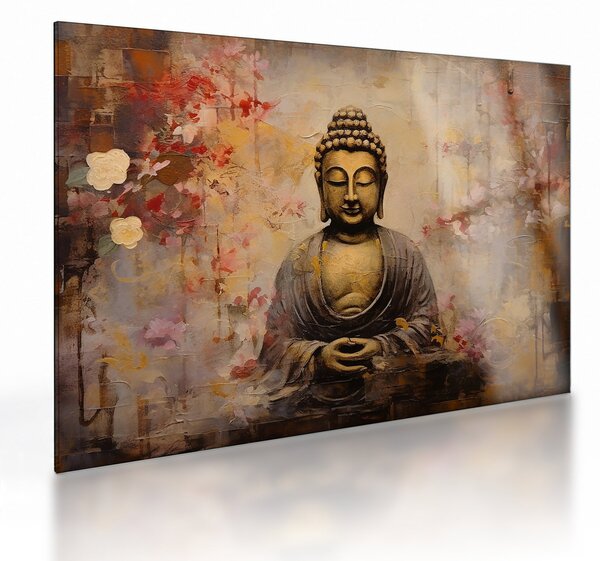 Tablou pe sticlă - Buddha, pictură (70x50 cm)