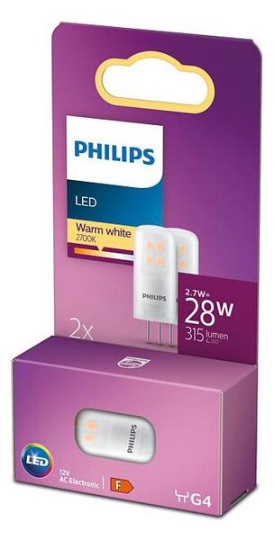 SET 2x bec LED Philips G4/2,7W/12V 2700K