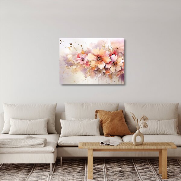 Tablou pe sticlă - Flori (70x50 cm)