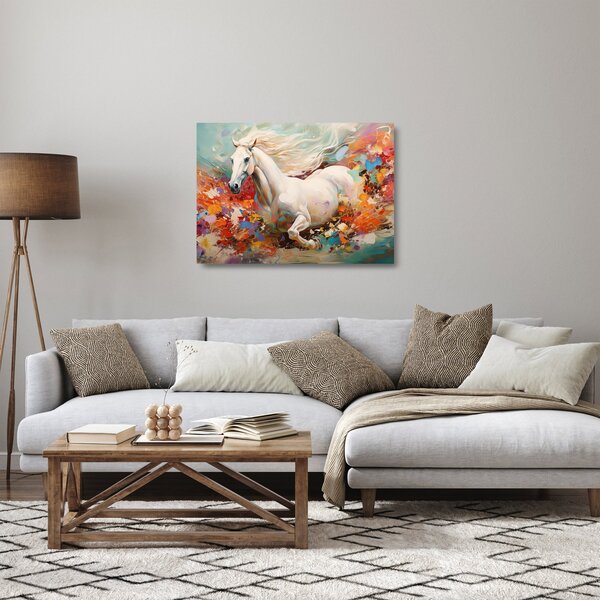 Tablou pe sticlă - Pictura unui cal (70x50 cm)