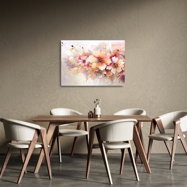 Tablou pe sticlă - Flori (70x50 cm)