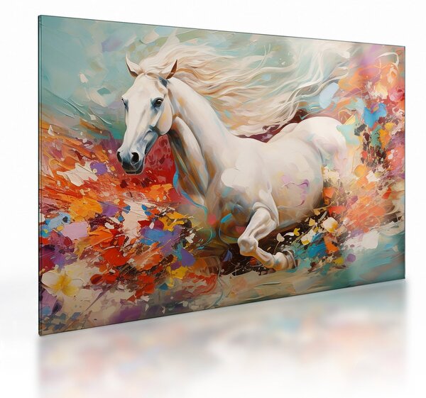 Tablou pe sticlă - Pictura unui cal (70x50 cm)