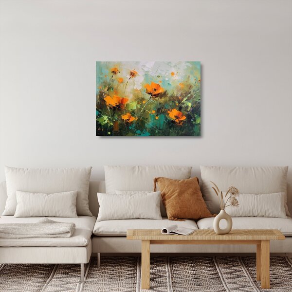 Tablou pe sticlă - Flori (70x50 cm)