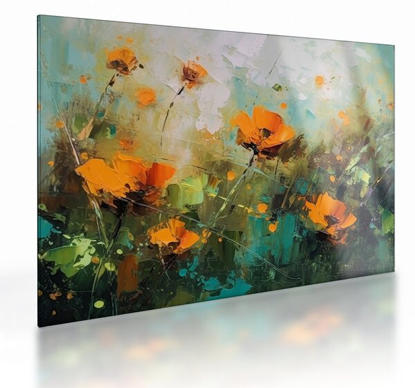 Tablou pe sticlă - Flori (70x50 cm)