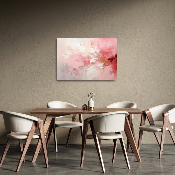 Tablou pe sticlă - Abstract roz (70x50 cm)