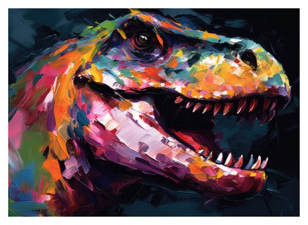Tablou pe sticlă - Dinozaur, pictură (70x50 cm)