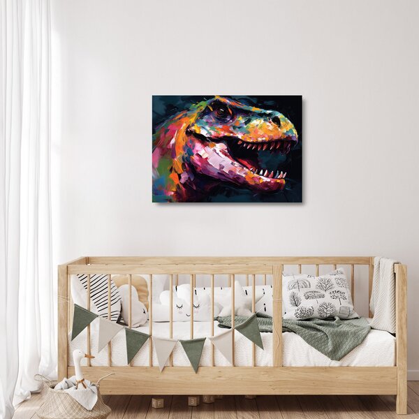Tablou pe sticlă - Dinozaur, pictură (70x50 cm)