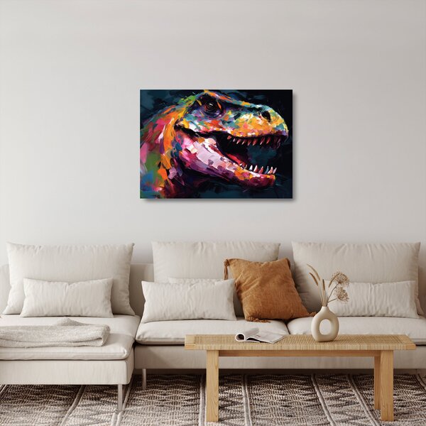 Tablou pe sticlă - Dinozaur, pictură (70x50 cm)