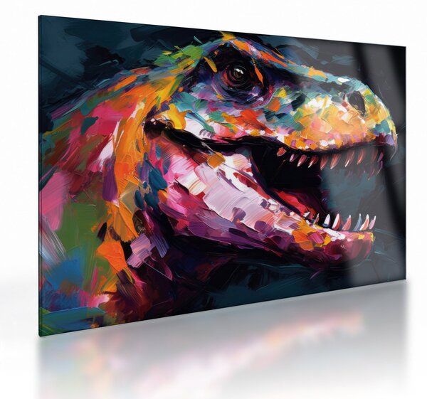Tablou pe sticlă - Dinozaur, pictură (70x50 cm)