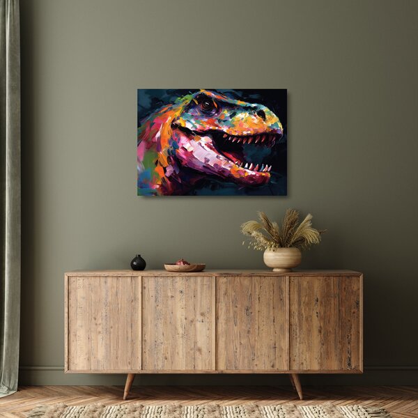 Tablou pe sticlă - Dinozaur, pictură (70x50 cm)