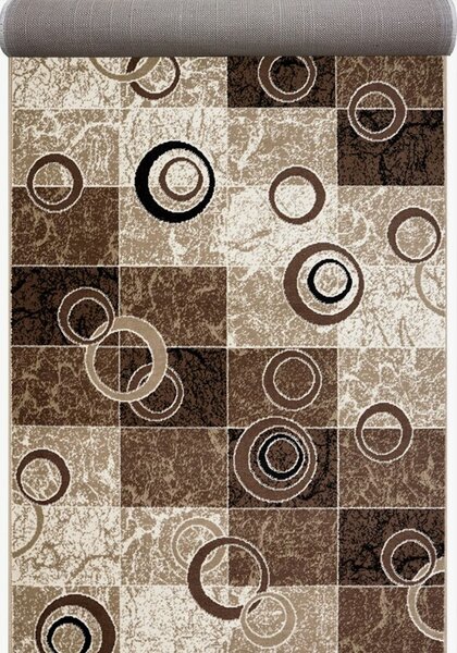 Traversa Hol, Model Daffi 13058 120, Festonata, Latime 120 cm, Maro Dreptunghi, Maro, 120 x 300